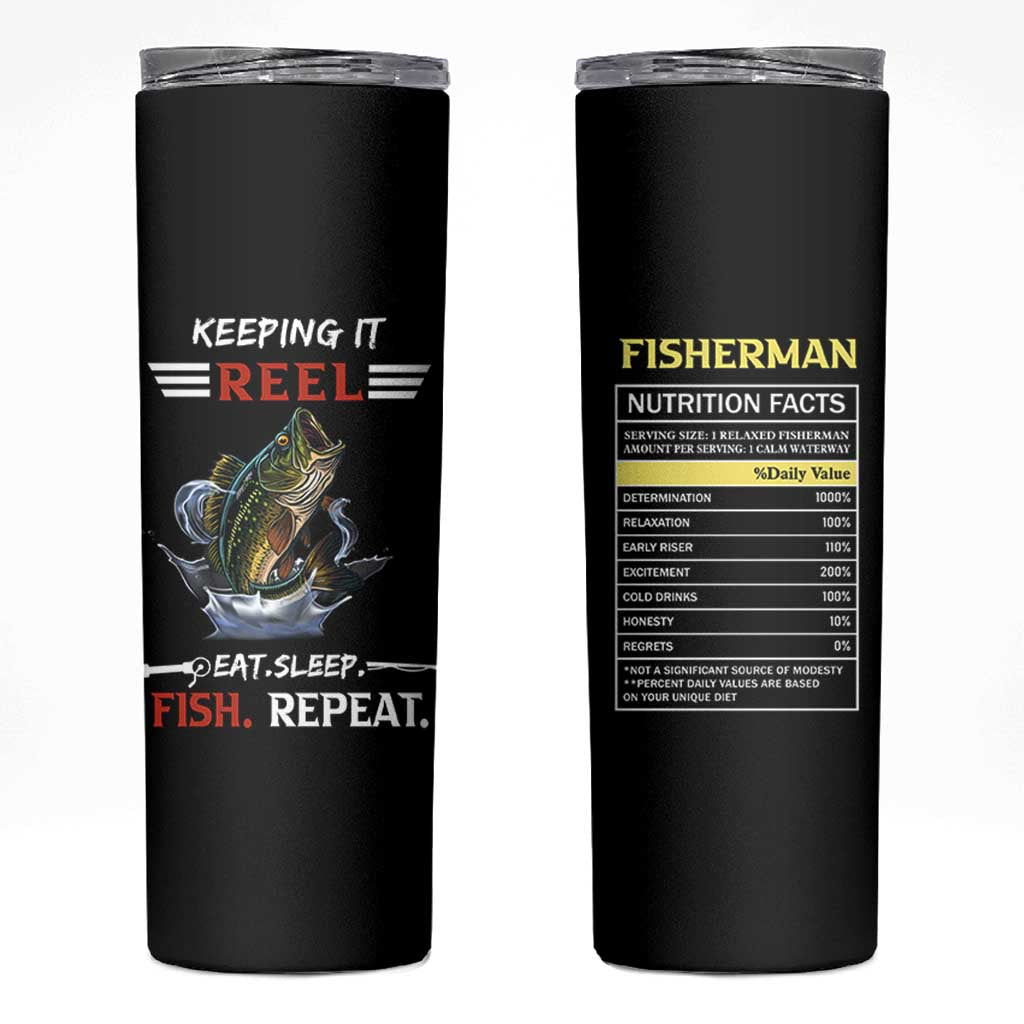 Funny Fishing Skinny Tumbler Keeping It Reel Fisherman Fathers Day Gifts