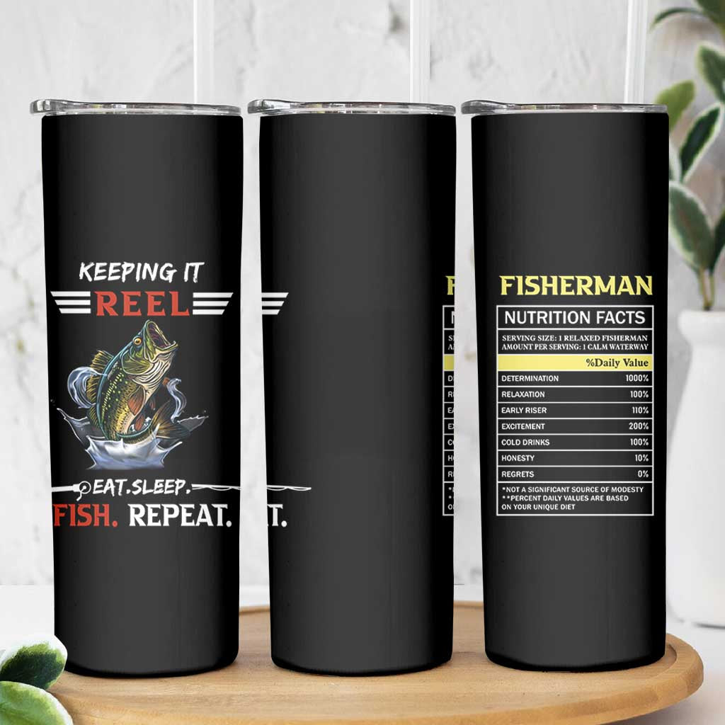 Funny Fishing Skinny Tumbler Keeping It Reel Fisherman Fathers Day Gifts