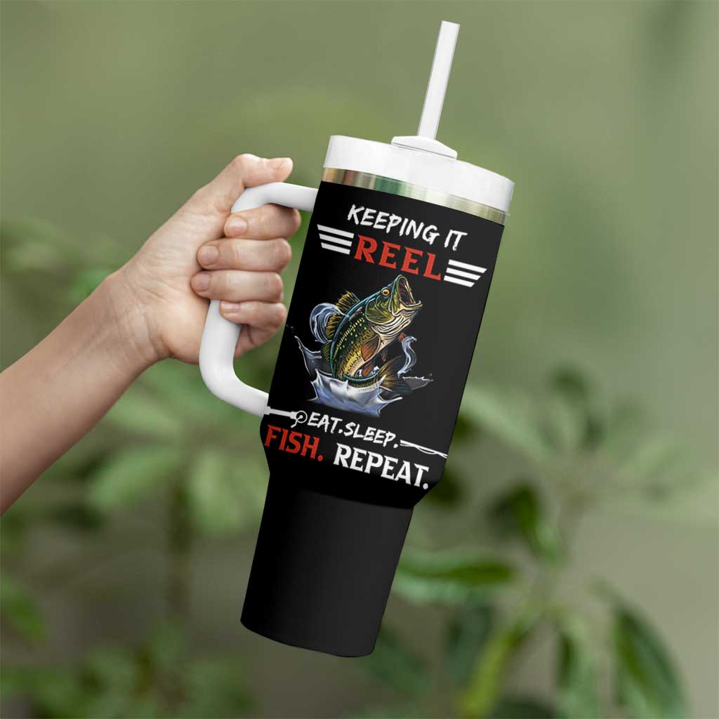 Funny Fishing Tumbler With Handle Keeping It Reel Fisherman Fathers Day Gifts