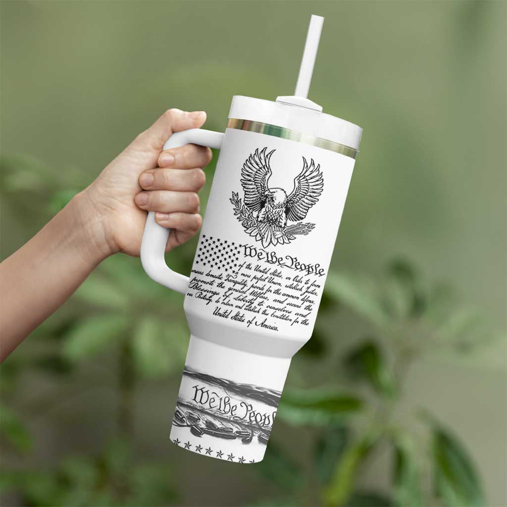 American Flag Patriotic Tumbler With Handle USA US Constitution 4th of July We The People 1776 Flag