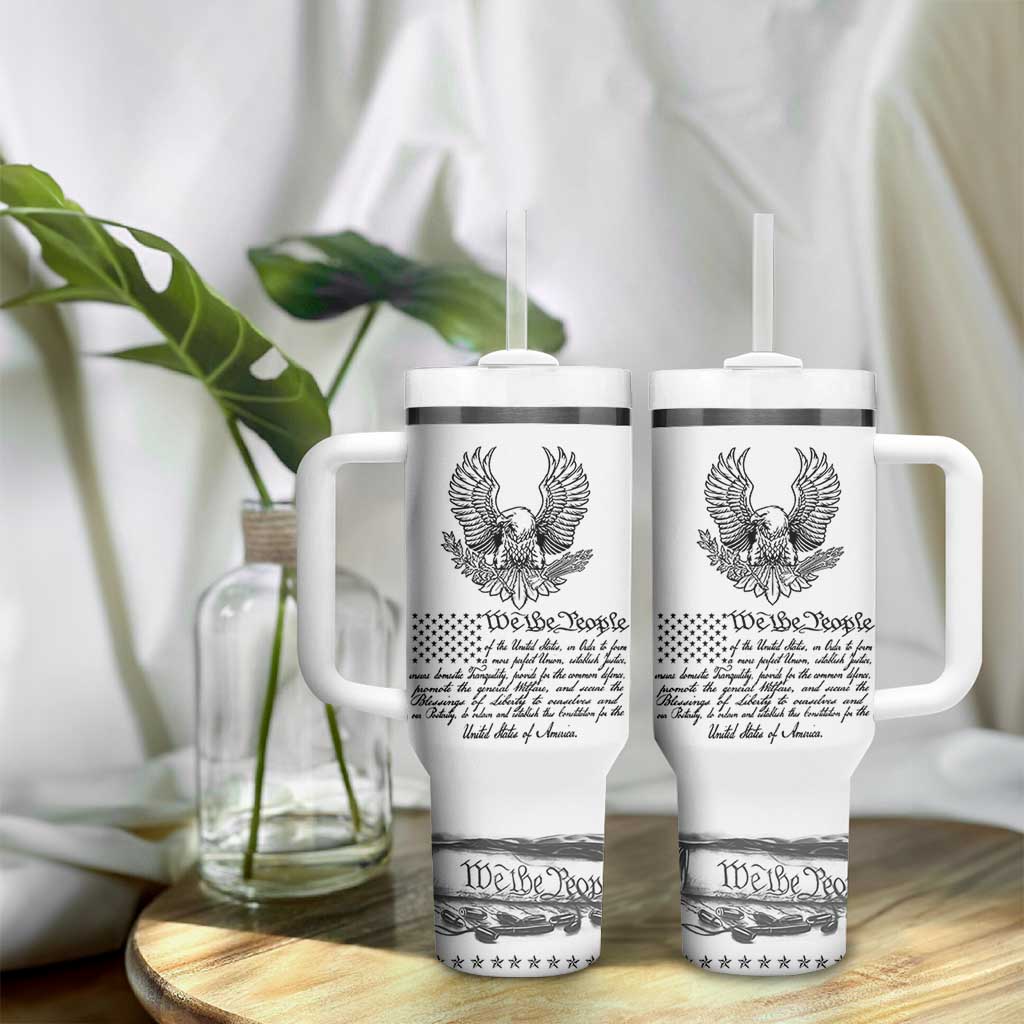 American Flag Patriotic Tumbler With Handle USA US Constitution 4th of July We The People 1776 Flag