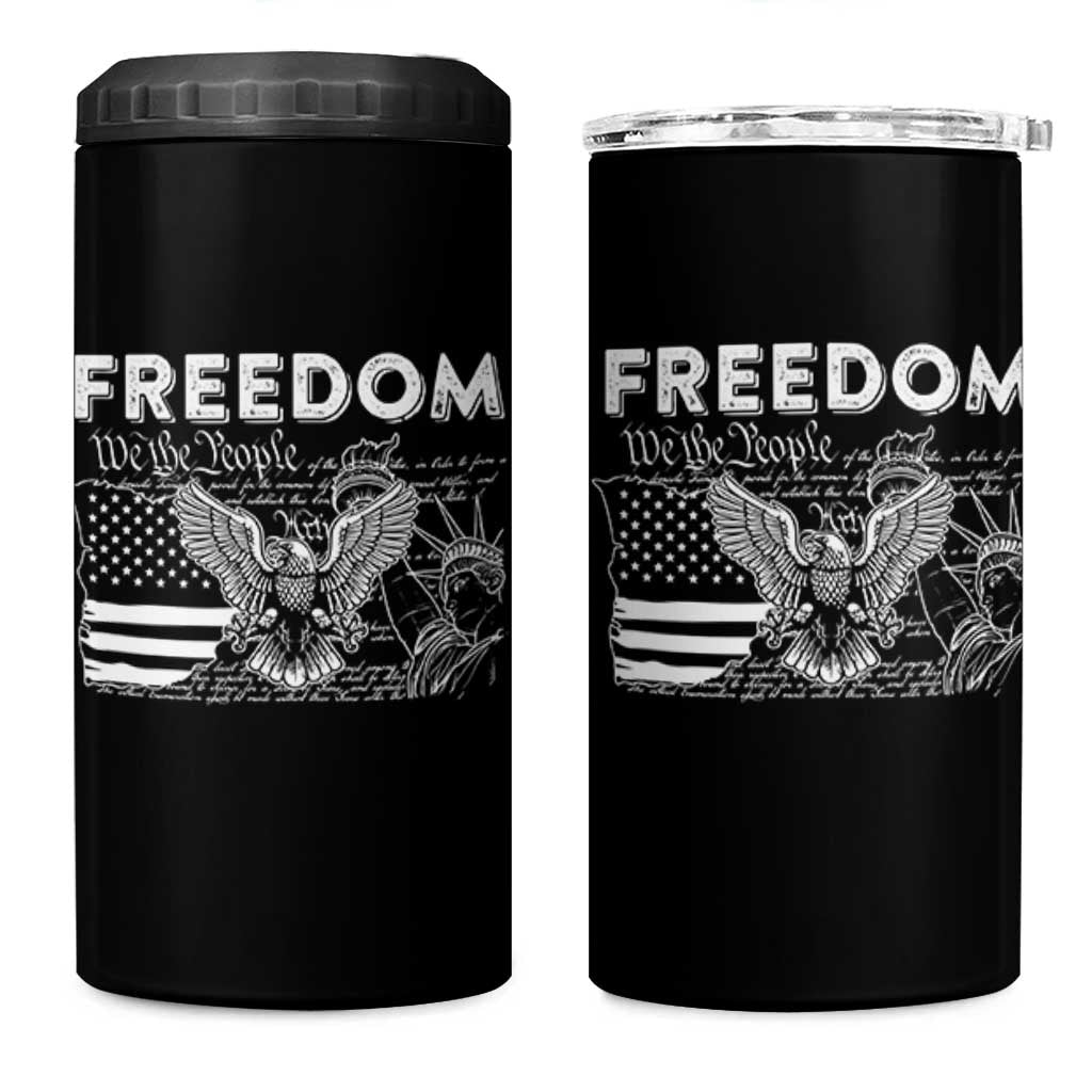 Patriotic 4 in 1 Can Cooler Tumbler 4th Of July We The People US Flag 250 Years Independence Day Freedom