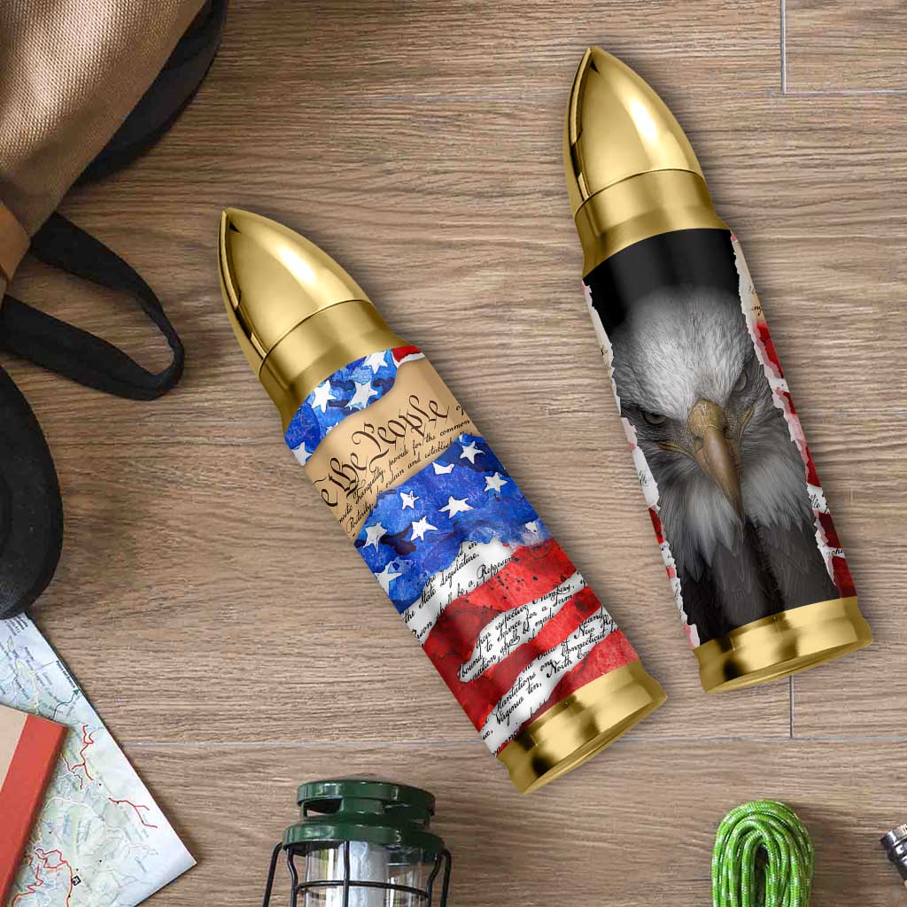 Patriotic Eagle American Flag Bullet Tumbler 250 Years 1776 2026 4th Of July Independence Day