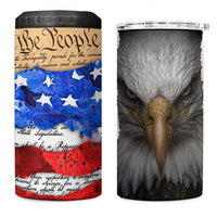 Patriotic Eagle American Flag 4 in 1 Can Cooler Tumbler 250 Years 1776 2026 4th Of July Independence Day