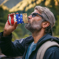 Patriotic Eagle American Flag 4 in 1 Can Cooler Tumbler 250 Years 1776 2026 4th Of July Independence Day