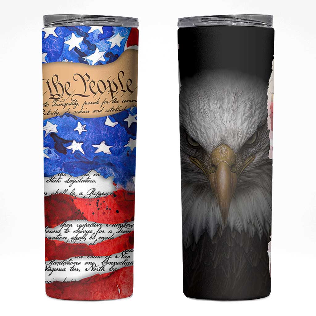 Patriotic Eagle American Flag Skinny Tumbler 250 Years 1776 2026 4th Of July Independence Day