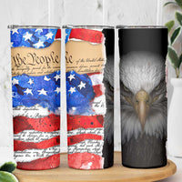 Patriotic Eagle American Flag Skinny Tumbler 250 Years 1776 2026 4th Of July Independence Day