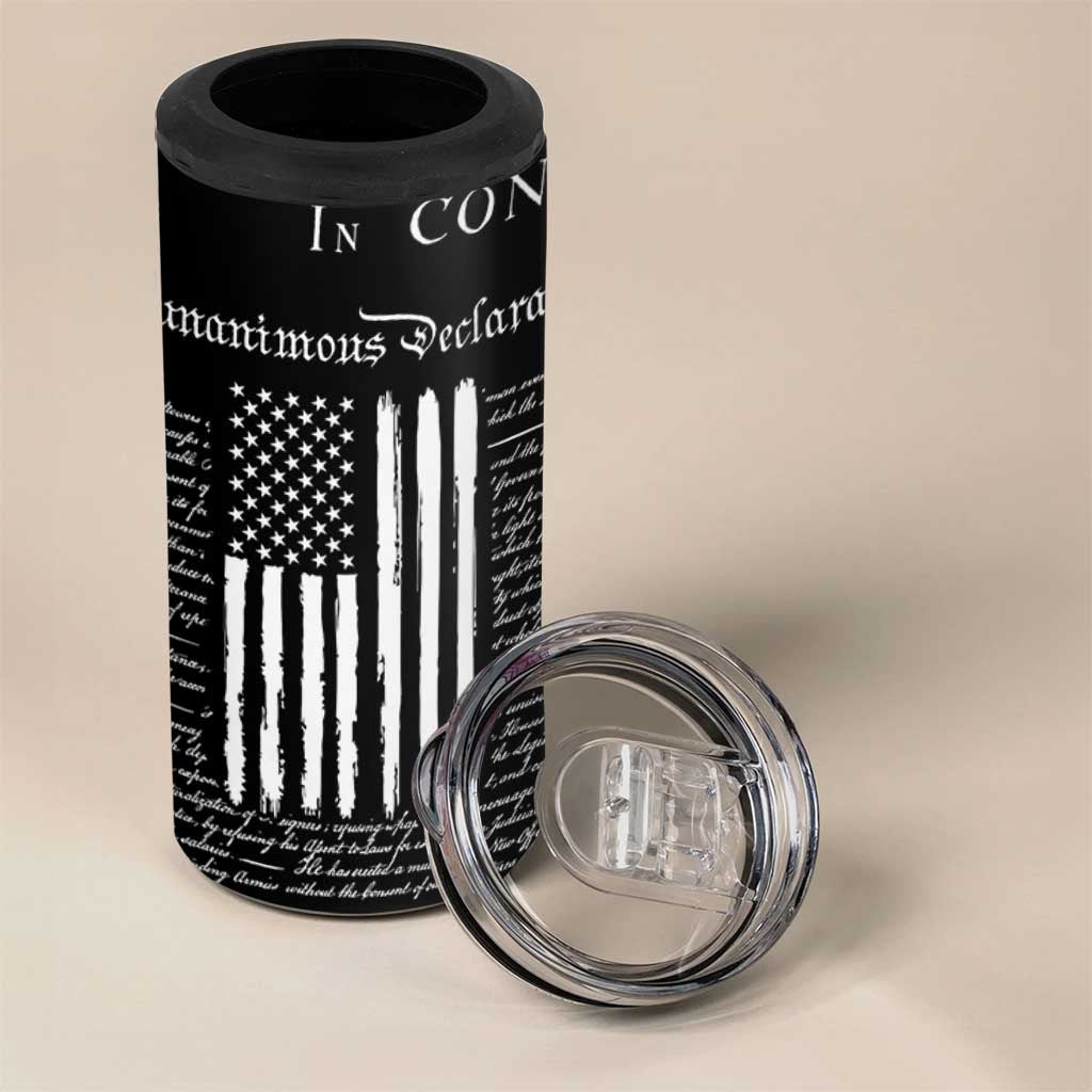 American Patriotic Gift 4 in 1 Can Cooler Tumbler US Constitution We The People 4th Of July Independence Day