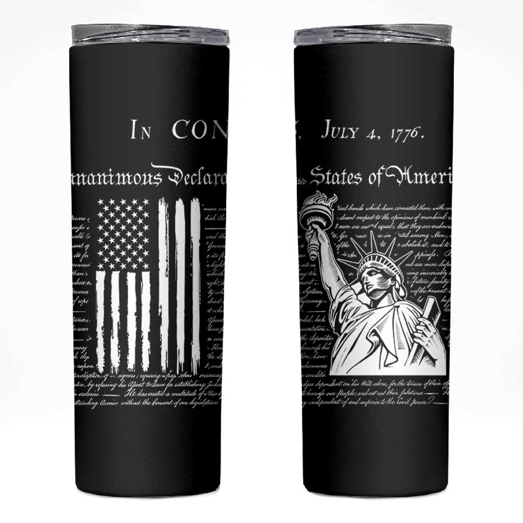 American Patriotic Gift Skinny Tumbler US Constitution We The People 4th Of July Independence Day