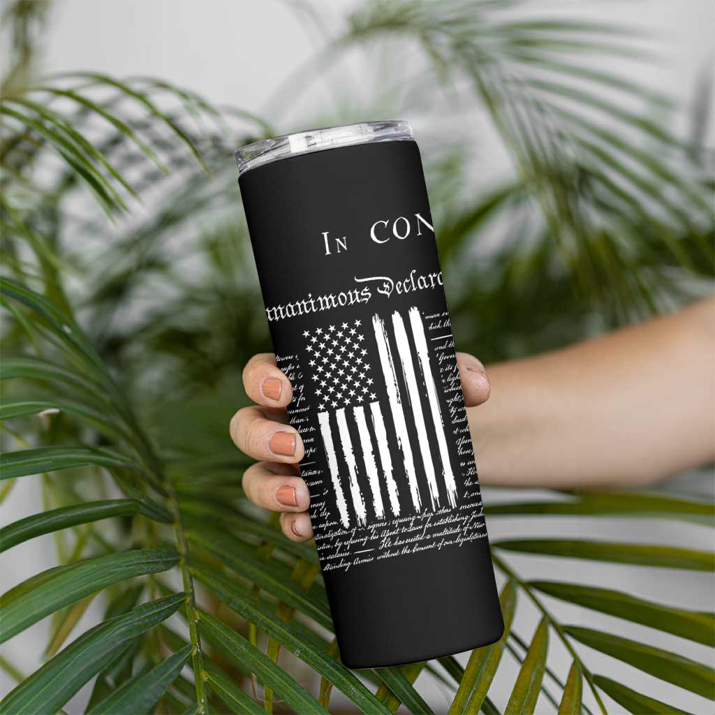 American Patriotic Gift Skinny Tumbler US Constitution We The People 4th Of July Independence Day