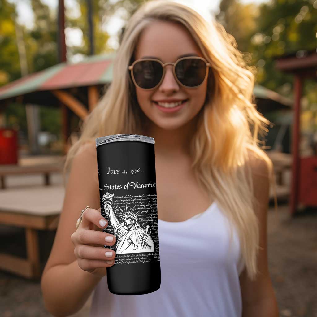 American Patriotic Gift Skinny Tumbler US Constitution We The People 4th Of July Independence Day