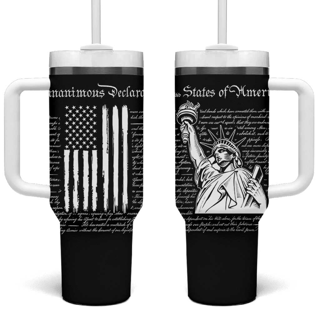 American Patriotic Gift Tumbler With Handle US Constitution We The People 4th Of July Independence Day