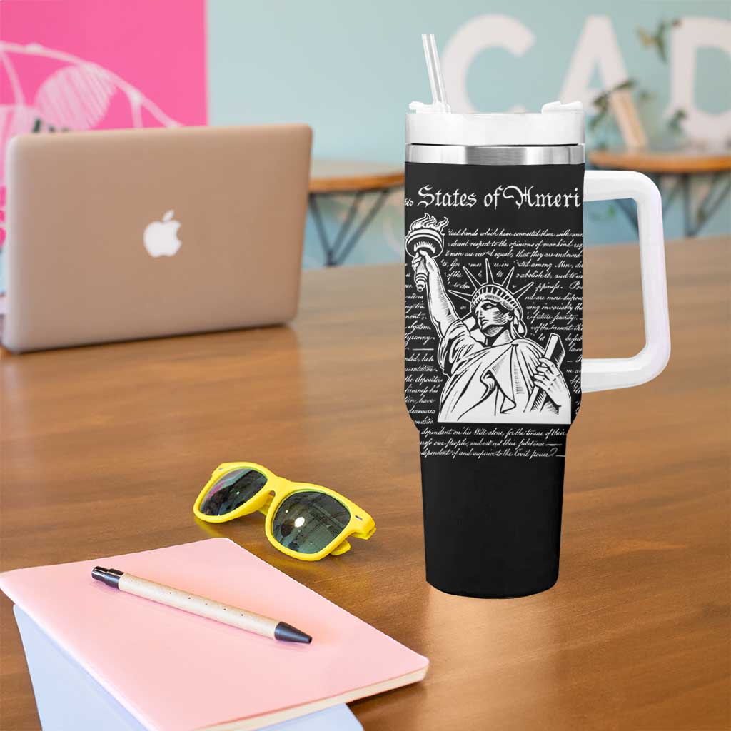 American Patriotic Gift Tumbler With Handle US Constitution We The People 4th Of July Independence Day
