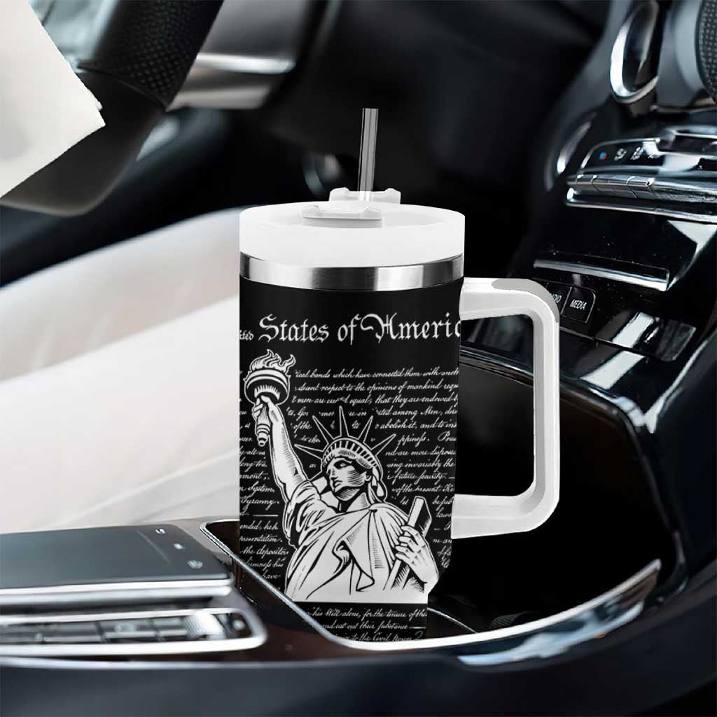 American Patriotic Gift Tumbler With Handle US Constitution We The People 4th Of July Independence Day