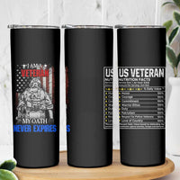 US Veteran Skinny Tumbler I am A Veteran My Oath Never Expires Distressed US Flag
