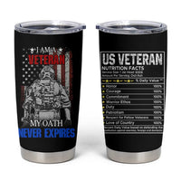 US Veteran Tumbler Cup I am A Veteran My Oath Never Expires Distressed US Flag