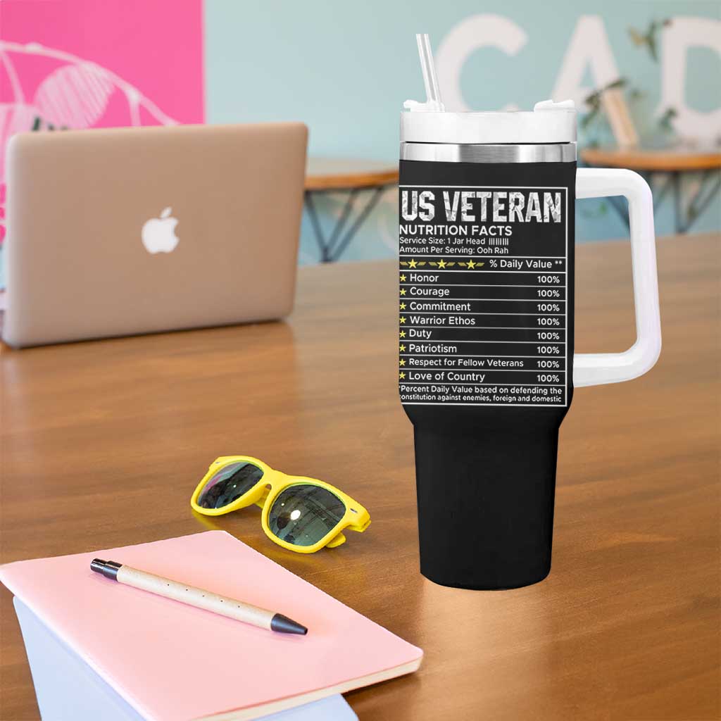 US Veteran Tumbler With Handle I am A Veteran My Oath Never Expires Distressed US Flag