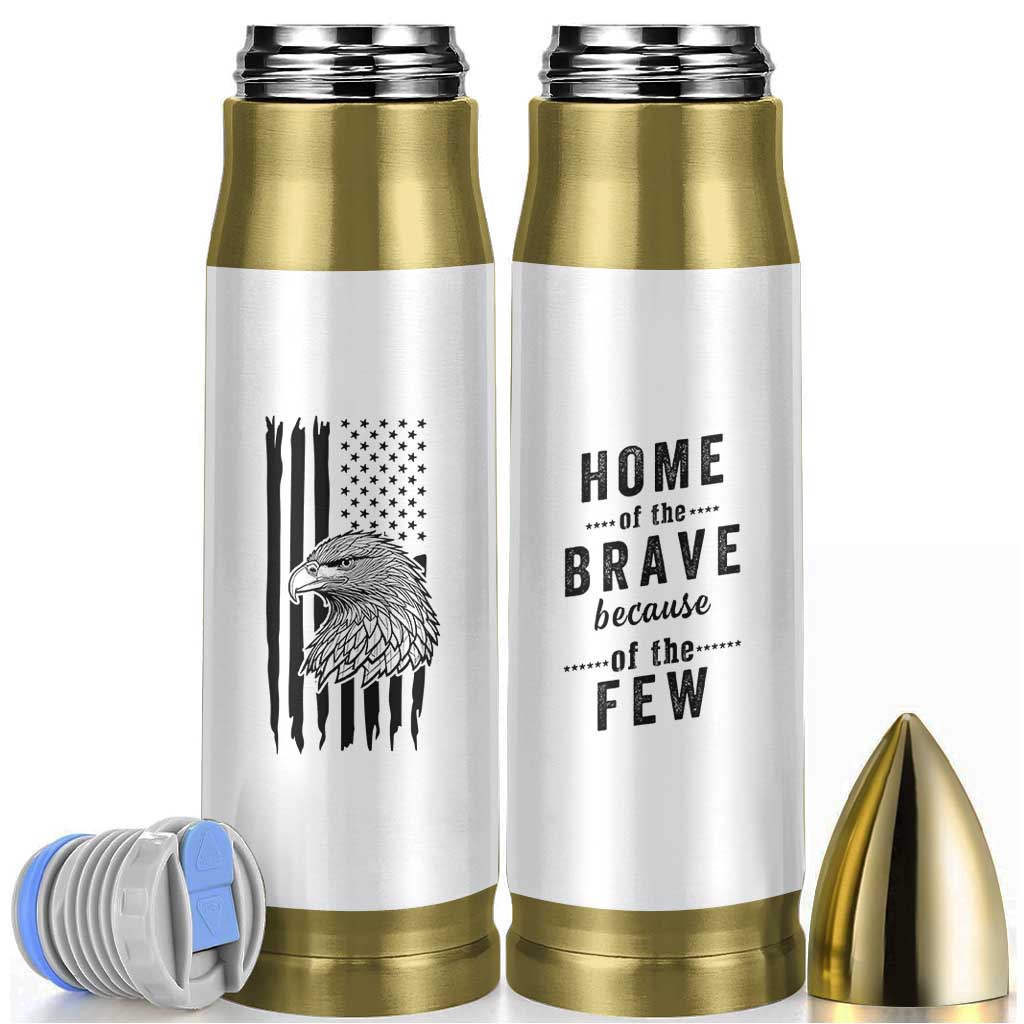 American Flag Patriotic Bullet Tumbler Land Of The Free Because Of The Brave Bald EagleUSA Flag