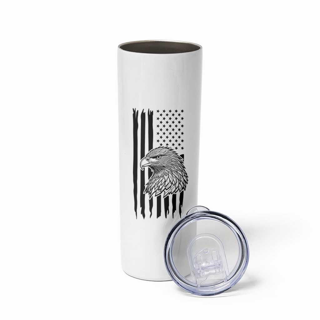 American Flag Patriotic Skinny Tumbler Land Of The Free Because Of The Brave Bald EagleUSA Flag