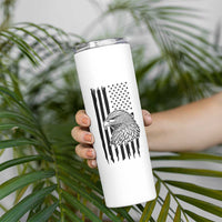 American Flag Patriotic Skinny Tumbler Land Of The Free Because Of The Brave Bald EagleUSA Flag