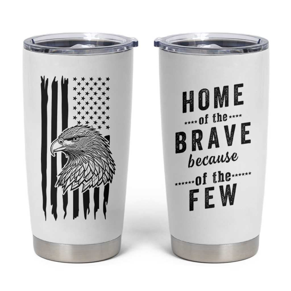 American Flag Patriotic Tumbler Cup Land Of The Free Because Of The Brave Bald EagleUSA Flag