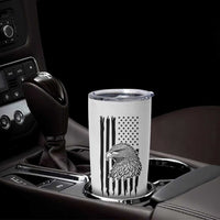 American Flag Patriotic Tumbler Cup Land Of The Free Because Of The Brave Bald EagleUSA Flag