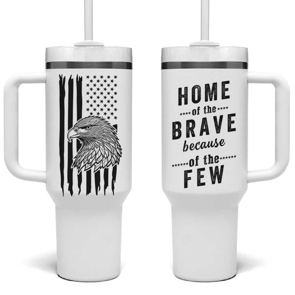 American Flag Patriotic Tumbler With Handle Land Of The Free Because Of The Brave Bald EagleUSA Flag
