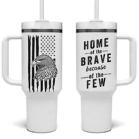 American Flag Patriotic Tumbler With Handle Land Of The Free Because Of The Brave Bald EagleUSA Flag