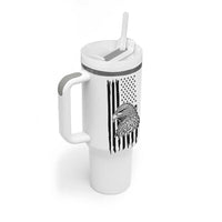 American Flag Patriotic Tumbler With Handle Land Of The Free Because Of The Brave Bald EagleUSA Flag