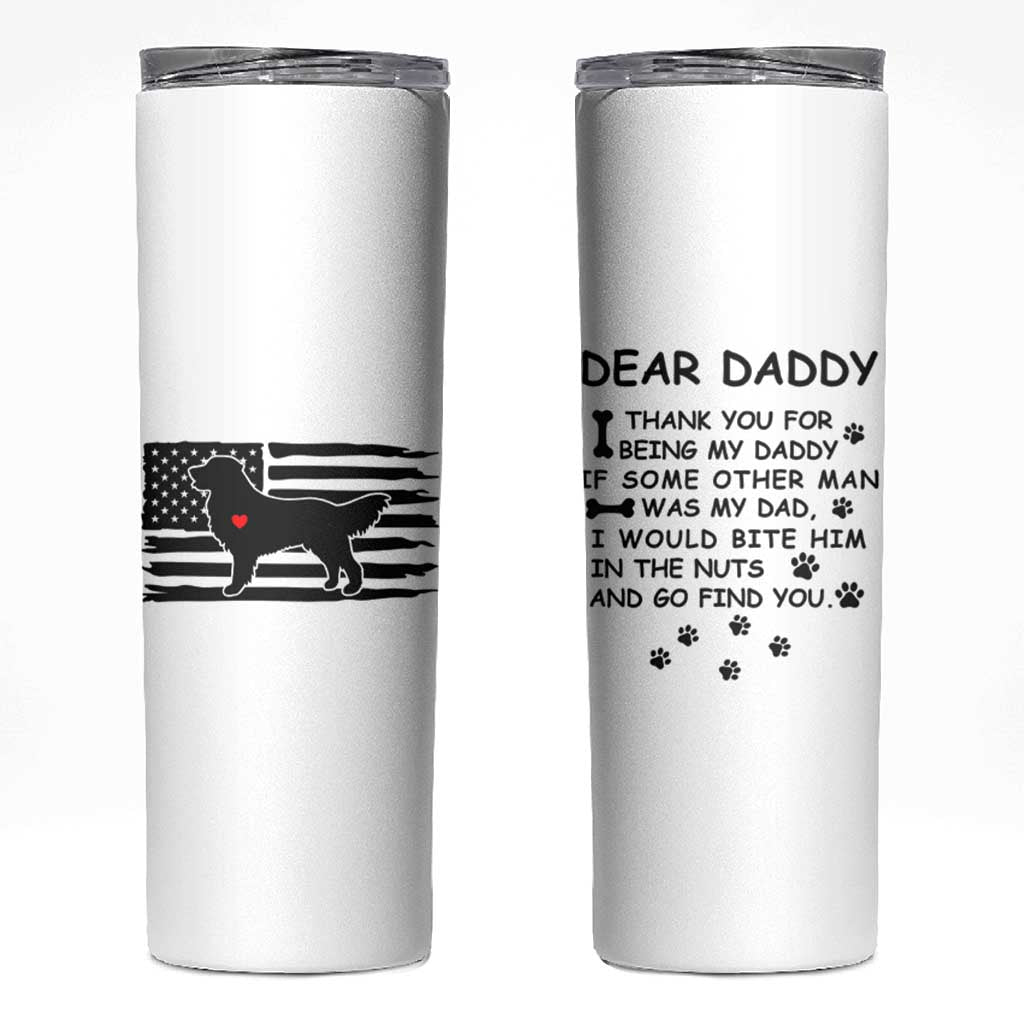 Dog Dad Skinny Tumbler Birthday Christmas Golden Retriever Owner Gifts American Flag - Wonder Print Shop