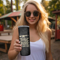 Gun Lovers Skinny Tumbler Money Cant Buy Happiness But It Can Buy Guns Retro USA Flag