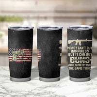 Gun Lovers Tumbler Cup Money Cant Buy Happiness But It Can Buy Guns Retro USA Flag