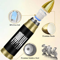 Gun Lovers Bullet Tumbler Enjoy Long Romantic Walks To The Gun Shop USA Flag