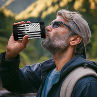 Gun Lovers 4 in 1 Can Cooler Tumbler Enjoy Long Romantic Walks To The Gun Shop USA Flag