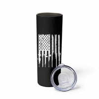 Gun Lovers Skinny Tumbler Enjoy Long Romantic Walks To The Gun Shop USA Flag