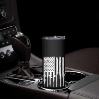 Gun Lovers Skinny Tumbler Enjoy Long Romantic Walks To The Gun Shop USA Flag