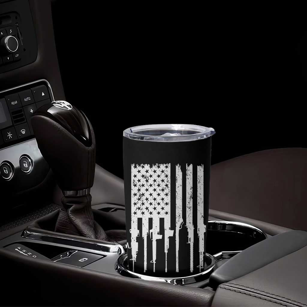 Gun Lovers Tumbler Cup Enjoy Long Romantic Walks To The Gun Shop USA Flag