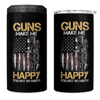 Gun Lovers 4 in 1 Can Cooler Tumbler Guns Make Me Happy You Not So Much Vintage USA Flag