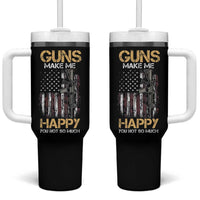 Gun Lovers Tumbler With Handle Guns Make Me Happy You Not So Much Vintage USA Flag