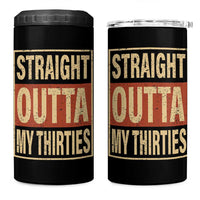 40th Birthday 4 in 1 Can Cooler Tumbler Straight Outta My Thirties 1986 40 Year Old Birthday