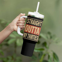 40th Birthday Tumbler With Handle Straight Outta My Thirties 1986 40 Year Old Birthday