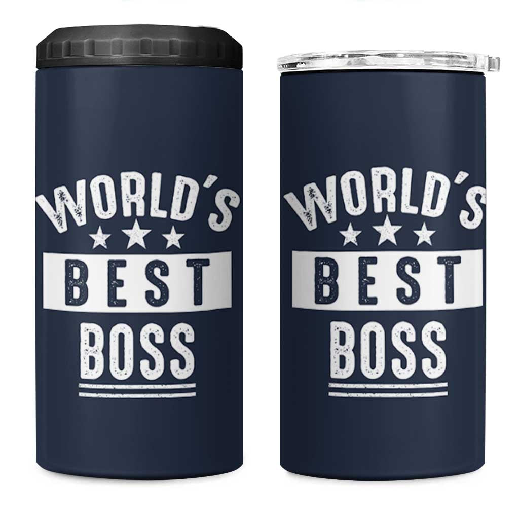 World's Best Boss 4 in 1 Can Cooler Tumbler Gifts for Office Male Female Bosses Coworkers Leaders Managers