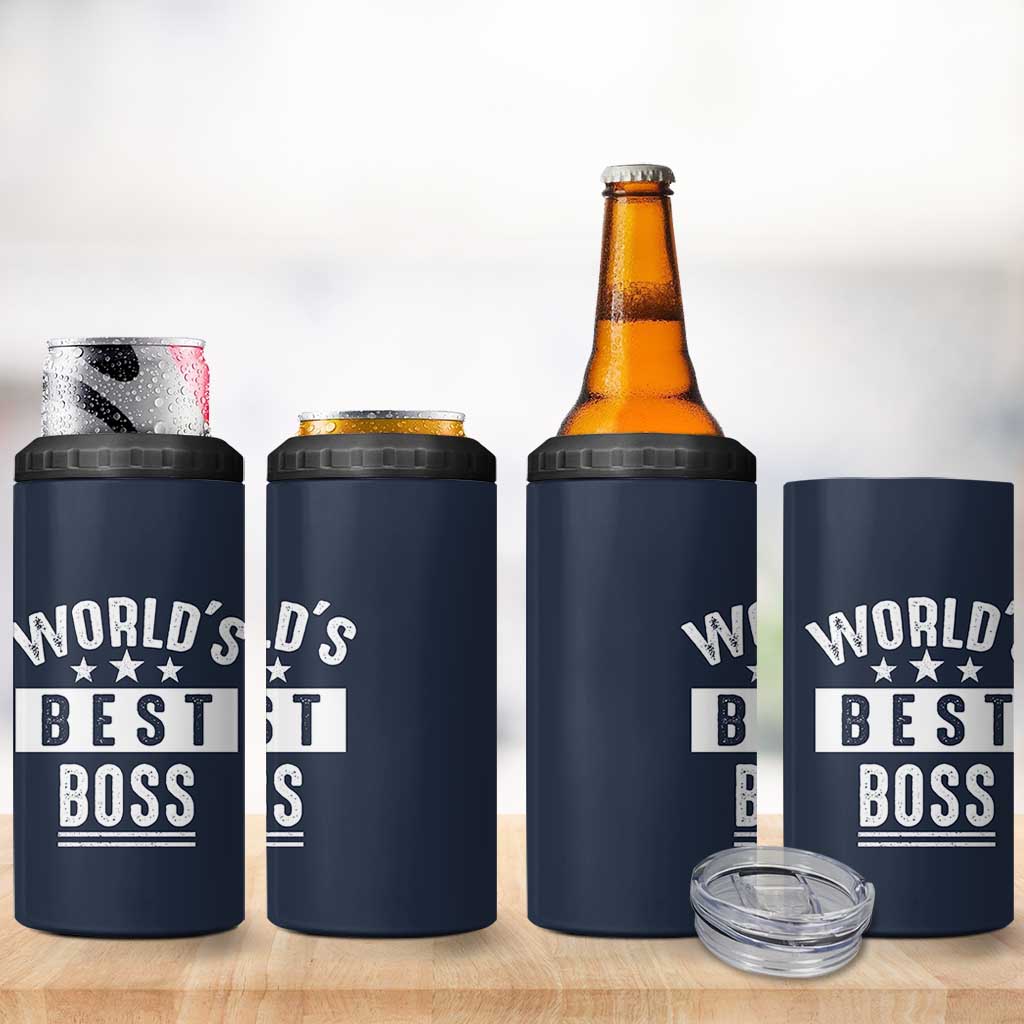 World's Best Boss 4 in 1 Can Cooler Tumbler Gifts for Office Male Female Bosses Coworkers Leaders Managers