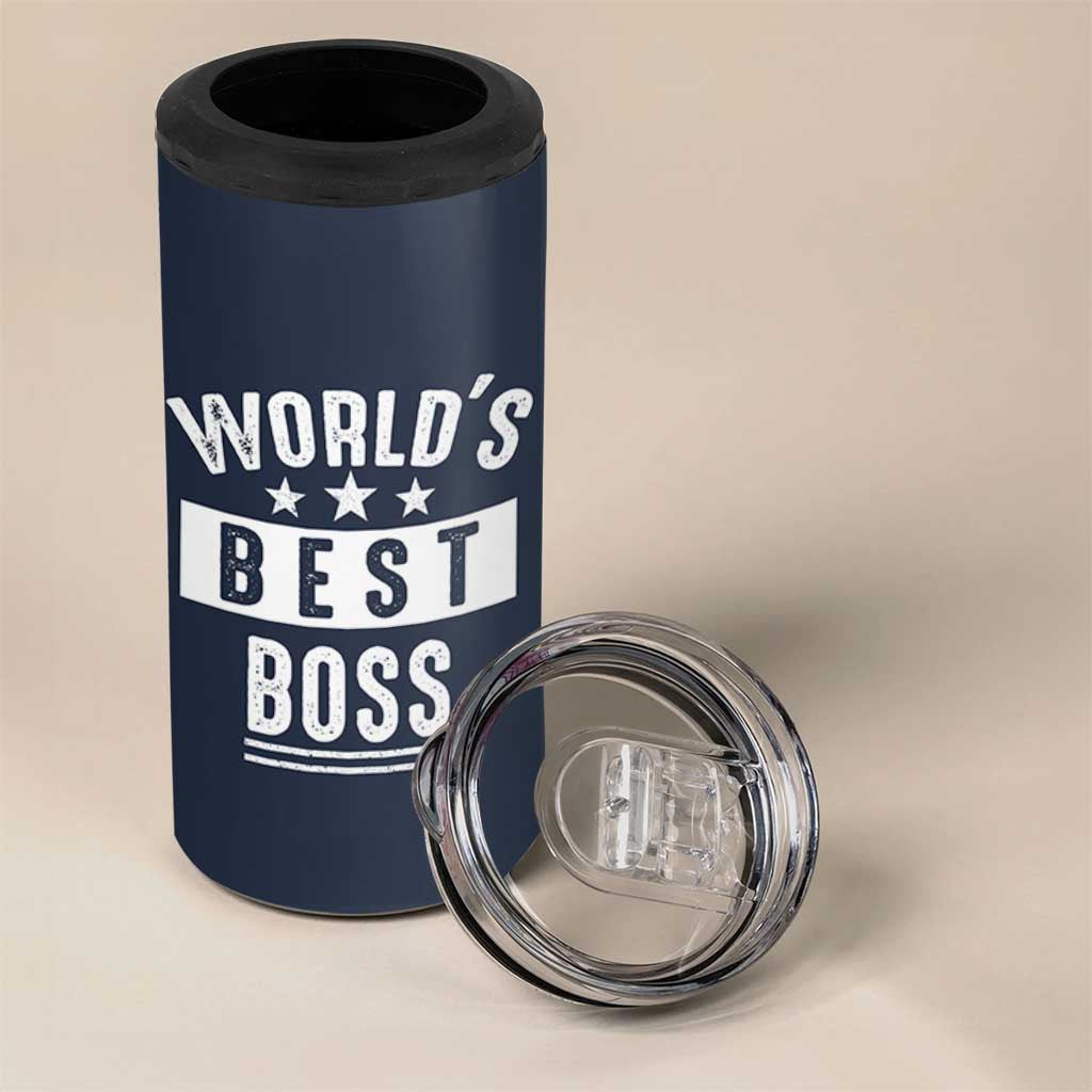 World's Best Boss 4 in 1 Can Cooler Tumbler Gifts for Office Male Female Bosses Coworkers Leaders Managers