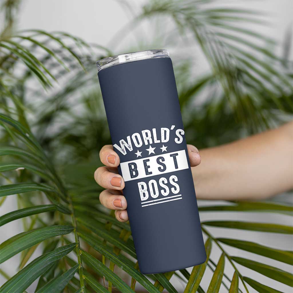 World's Best Boss Skinny Tumbler Gifts for Office Male Female Bosses Coworkers Leaders Managers