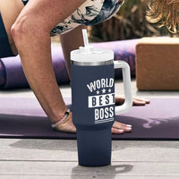 World's Best Boss Tumbler With Handle Gifts for Office Male Female Bosses Coworkers Leaders Managers