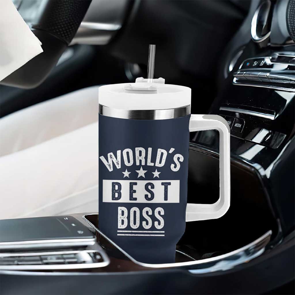 World's Best Boss Tumbler With Handle Gifts for Office Male Female Bosses Coworkers Leaders Managers
