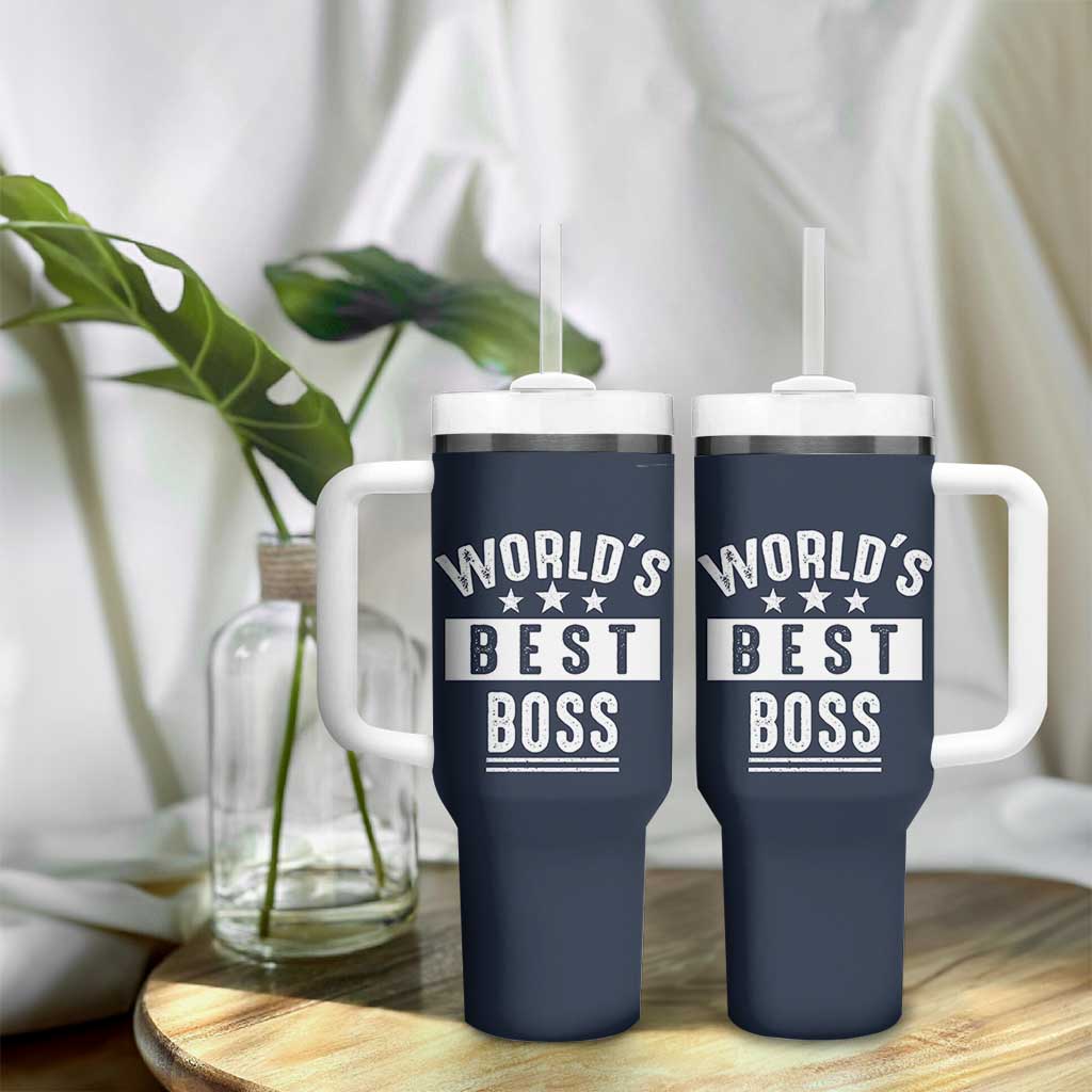 World's Best Boss Tumbler With Handle Gifts for Office Male Female Bosses Coworkers Leaders Managers