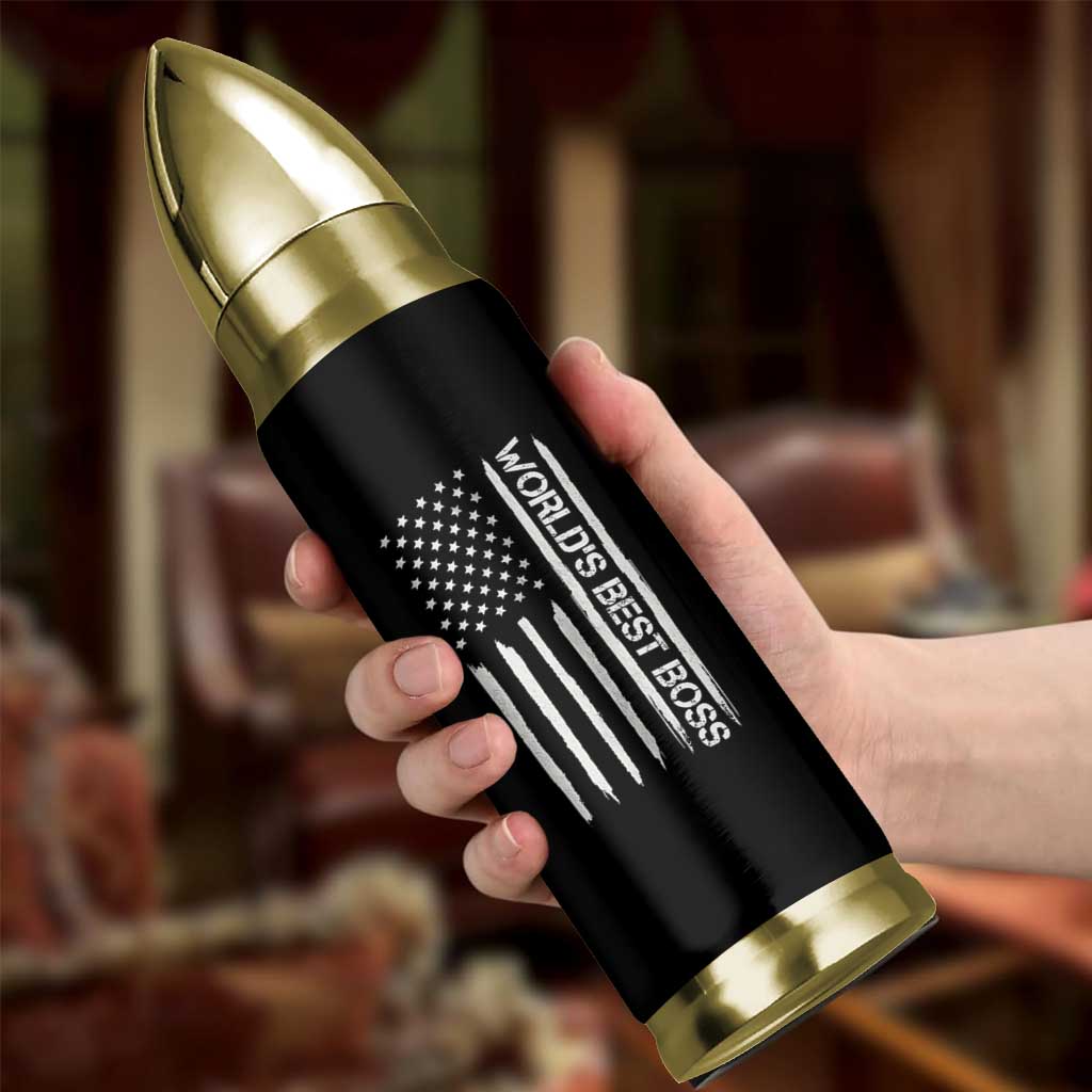 World's Best Boss Bullet Tumbler Gifts for Office Male Female Bosses Coworkers American Flag