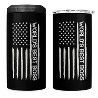 World's Best Boss 4 in 1 Can Cooler Tumbler Gifts for Office Male Female Bosses Coworkers American Flag